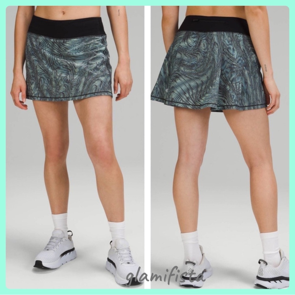 NWT- Pace Rival Skirt (Tall)  Dimensional Icing Blue Multi/Black No Panels sz.6